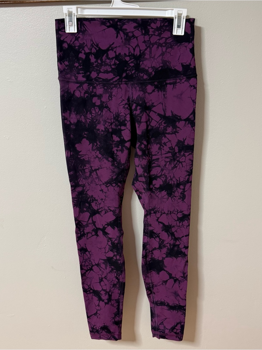 Lululemon Wunder Under Pant Legging Hi-Shibori Darkest Magenta Black 8 Pilates